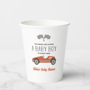 Gobelets En Papier Baby Shower Voiture de Course Rouge