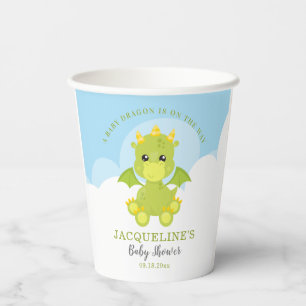Gobelets En Papier Baby shower Whimsical Boy Dragon