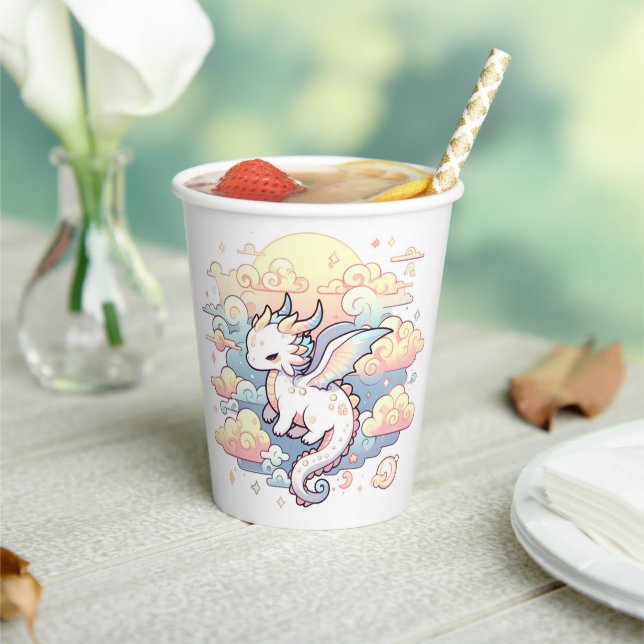 Gobelets En Papier Baby shower Whimsical Dragon (Insitu)