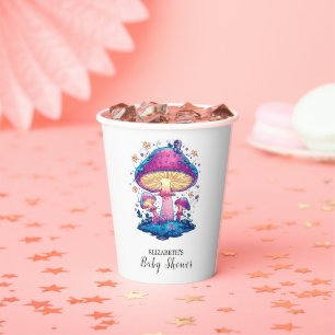 Gobelets En Papier Baby shower Whimsical Magic Mushroom