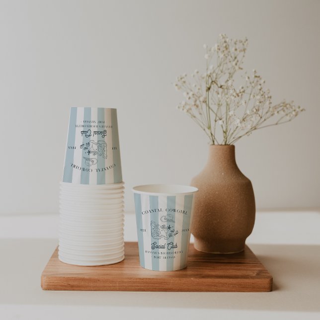 Gobelets En Papier Bachelorette Coastal Cowgirl (Créateur téléchargé)