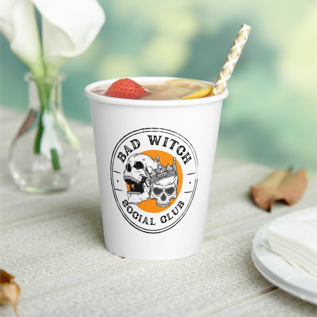 Gobelets En Papier Bad Witch Social Club noir et orange (Insitu)