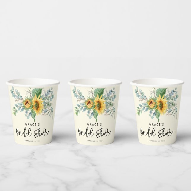 Gobelets En Papier Baigne de soleil rustique Eucalyptus verdure Showe (Multi)