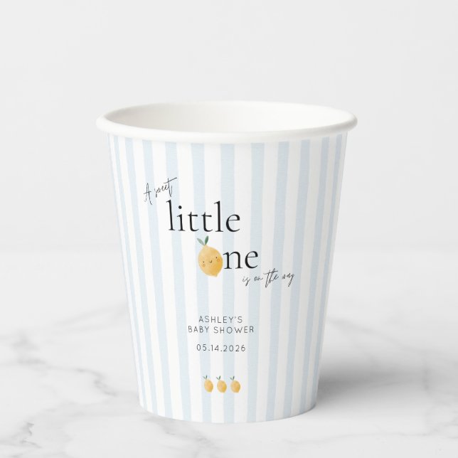 Gobelets En Papier Bain de bébé élégant et mignon Citron Citrus (Recto)