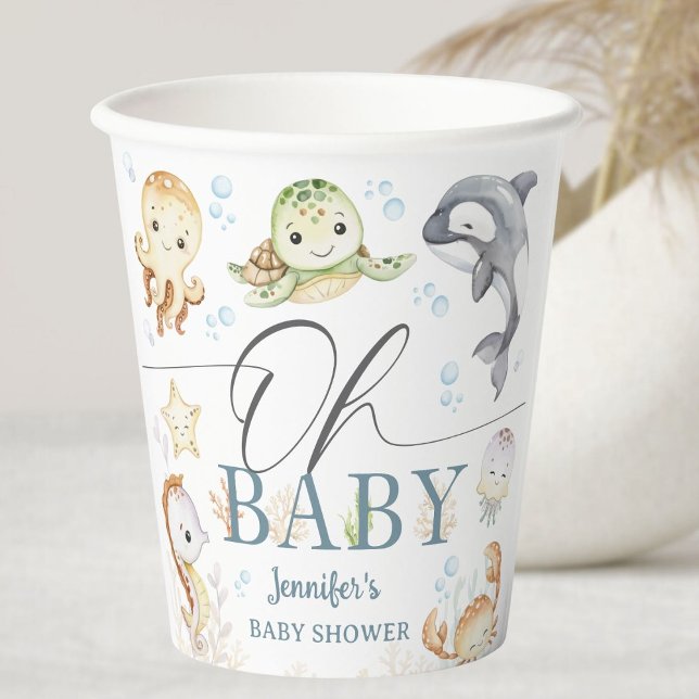Gobelets En Papier Bain de bébé sous l'océan Shower Genre Neutre (Créateur téléchargé)