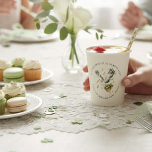 Gobelets En Papier Bain-Marie Petite Pousse cigogne Baby Shower