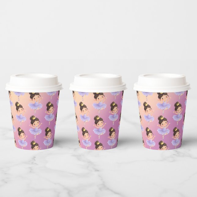 Gobelets En Papier Bal de la petite princesse violette (Multi)