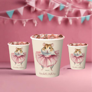 Gobelets En Papier Ballerina Hamster Girls Birthday Dance Party