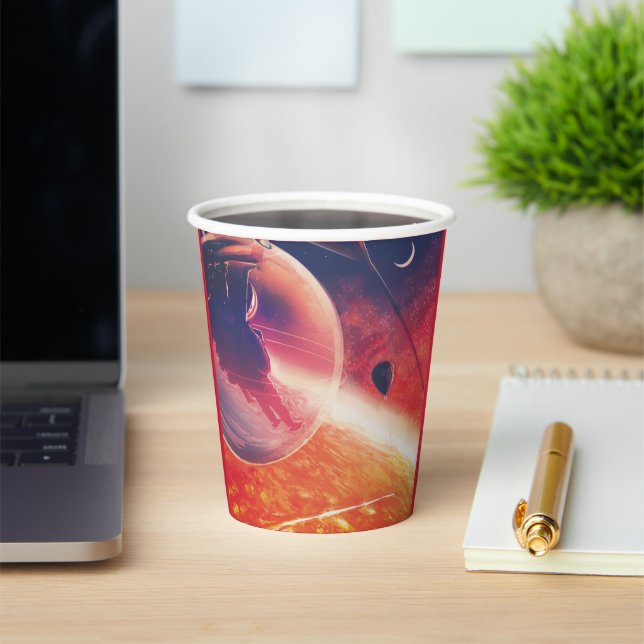 Gobelets En Papier Ballon à air chaud extrême sur paysage volcanique (Insitu)