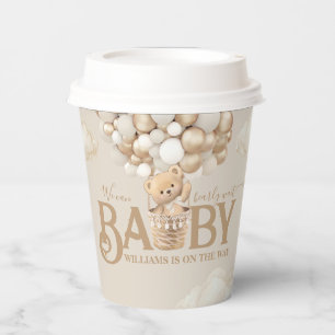 Gobelets En Papier Ballons d'ours Baby shower d'attente précoce