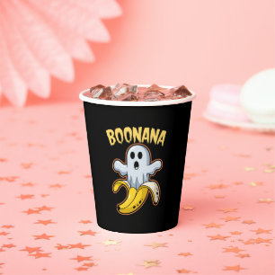 Gobelets En Papier Banane fantôme mignon Boonana Halloween