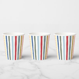 Gobelets En Papier Bandes dessinées à la main dans des couleurs moder