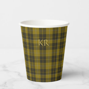 Gobelets En Papier Barclay Tartan avec vos initiales, Scottish Plaid