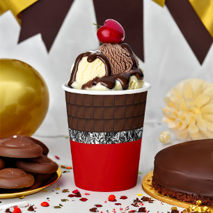 Gobelets En Papier Barre à bonbons au chocolat