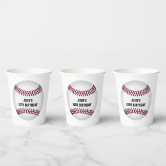 Gobelets En Papier Baseball Custom Anniversaire