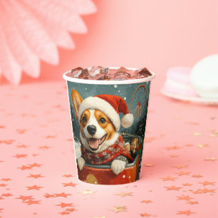 Gobelets En Papier Basenji Dog Roller Dessous de verre Noël