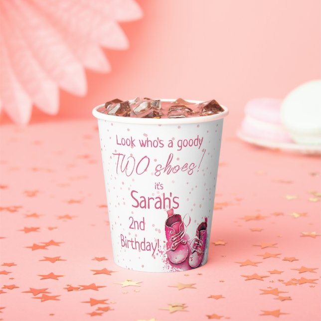 Gobelets En Papier Basket Anniversaire, Baby Shoe 2e Anniversaire (Insitu)