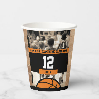 Gobelets En Papier Basketball Boy's Photo Birthday Party