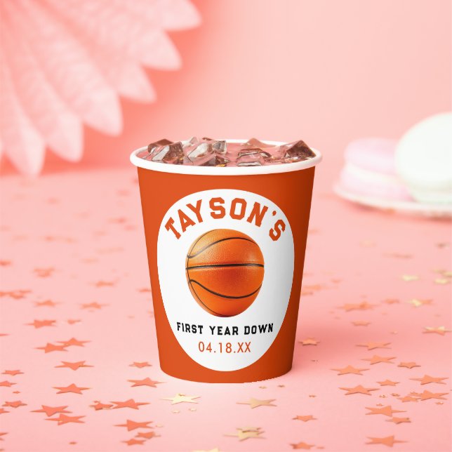 Gobelets En Papier basketball première année bas 1er anniversaire (Insitu)