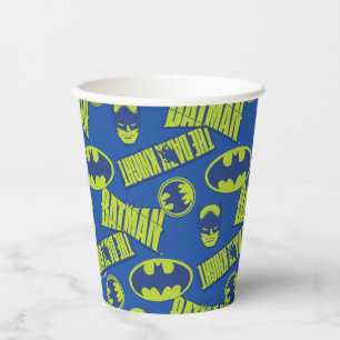 Gobelets En Papier Batman - Le Motif du Chevalier foncé