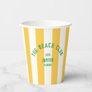 Gobelets En Papier Beach Club Crest - Jupiter Floride - Conception pe