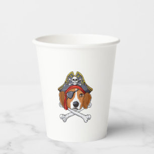 Gobelets En Papier Beagle Costume de pirate Jolly roger Drapeau Croix