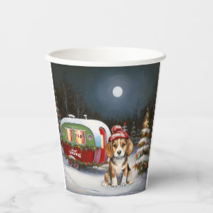 Gobelets En Papier Beagle d'hiver Caravan Christmas Adventure