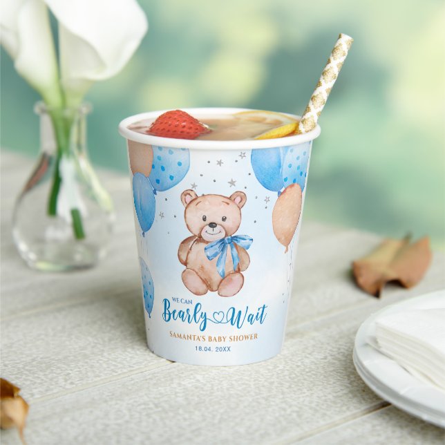 Gobelets En Papier Bearly Wait baby shower (Insitu)