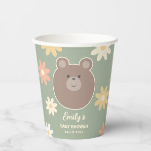 Gobelets En Papier Beary mignonne Ours En Teddy Printemps Baby shower