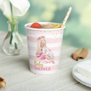 Gobelets En Papier Beau Baby shower bébé fille