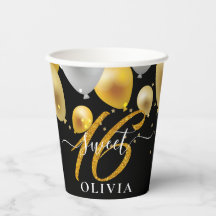 Beaux Ballons doux 16 tasses en papier