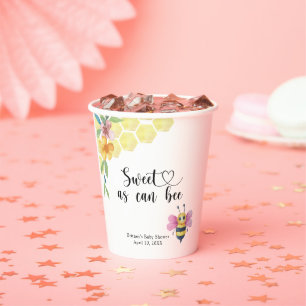 Gobelets En Papier Bébé Abeille - doux comme peut l'être une abeille