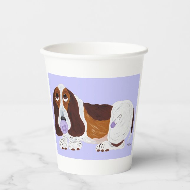 Gobelets En Papier Bébé Basset Hound (Recto)