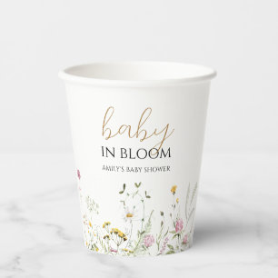 Gobelets En Papier Bébé en Fleur Douche fleur sauvage Coupe en papier