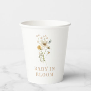 Gobelets En Papier Bébé en fleurs élégant bohème Baby Shower fleurs s