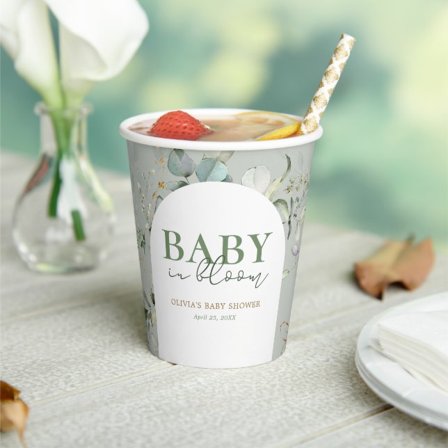 Gobelets En Papier Bébé en fleurs Eucalyptus botanique (Insitu)