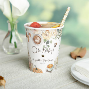 Gobelets En Papier Bébé est en train de brasser Baby shower Café d'