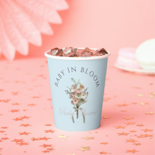 Gobelets En Papier Bébé Fleur Sauvage Pressée en Fleur Baignoire Bébé