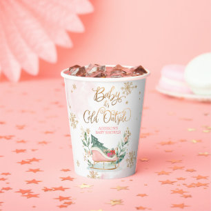 Gobelets En Papier Bébé Il fait froid à l'extérieur du Baby shower de