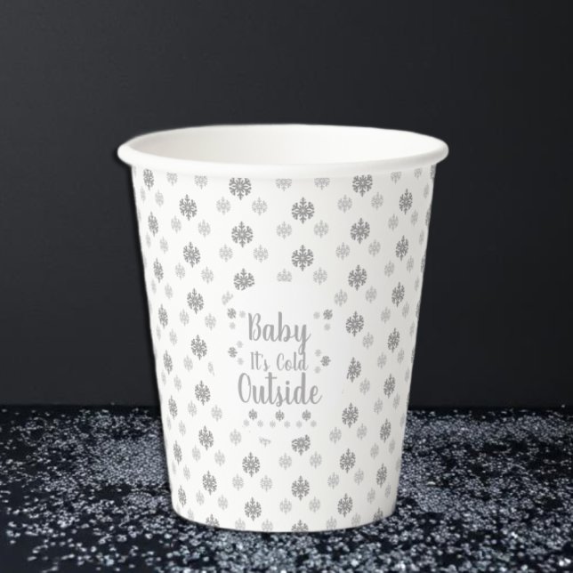 Gobelets En Papier Bébé Il fait froid dehors (Créateur téléchargé)
