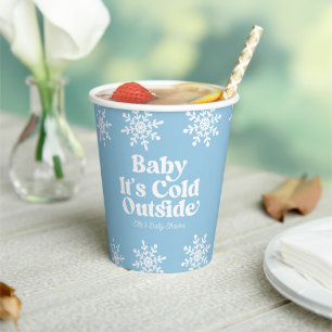 Gobelets En Papier Bébé Il fait froid dehors Baby shower de flocons d