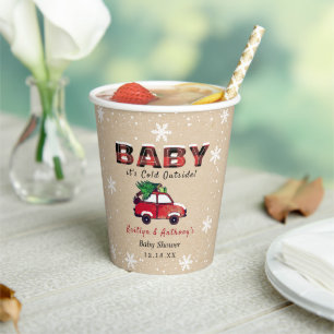 Gobelets En Papier Bébé Il fait froid dehors   Baby shower de Noël