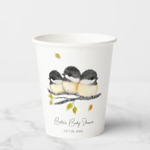 Gobelets En Papier Bébé mignon Baby shower de poussettes d'oiseaux