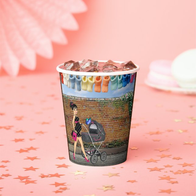 Gobelets En Papier Bébé Polka-Dot (Insitu)