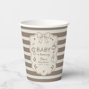 Gobelets En Papier Bébé prépare un Café Espresso Café Baby Shower