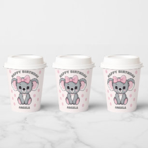 Gobelets En Papier Bébé rose Koala Ours