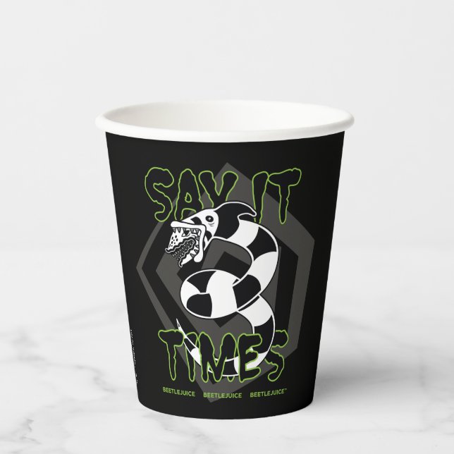 Gobelets En Papier Beetlejuice | Say It 3 Times (Recto)