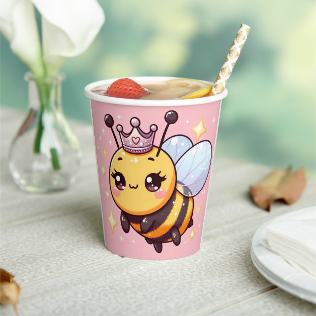 Gobelets En Papier Belle Dessin de la Reine Bee (Insitu)
