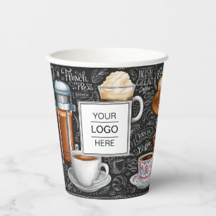 Gobelets En Papier Belle marque de logo personnalisée Café Boutique B