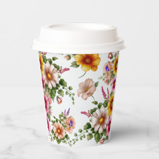 Gobelets En Papier Belle tasse en papier design de fleur